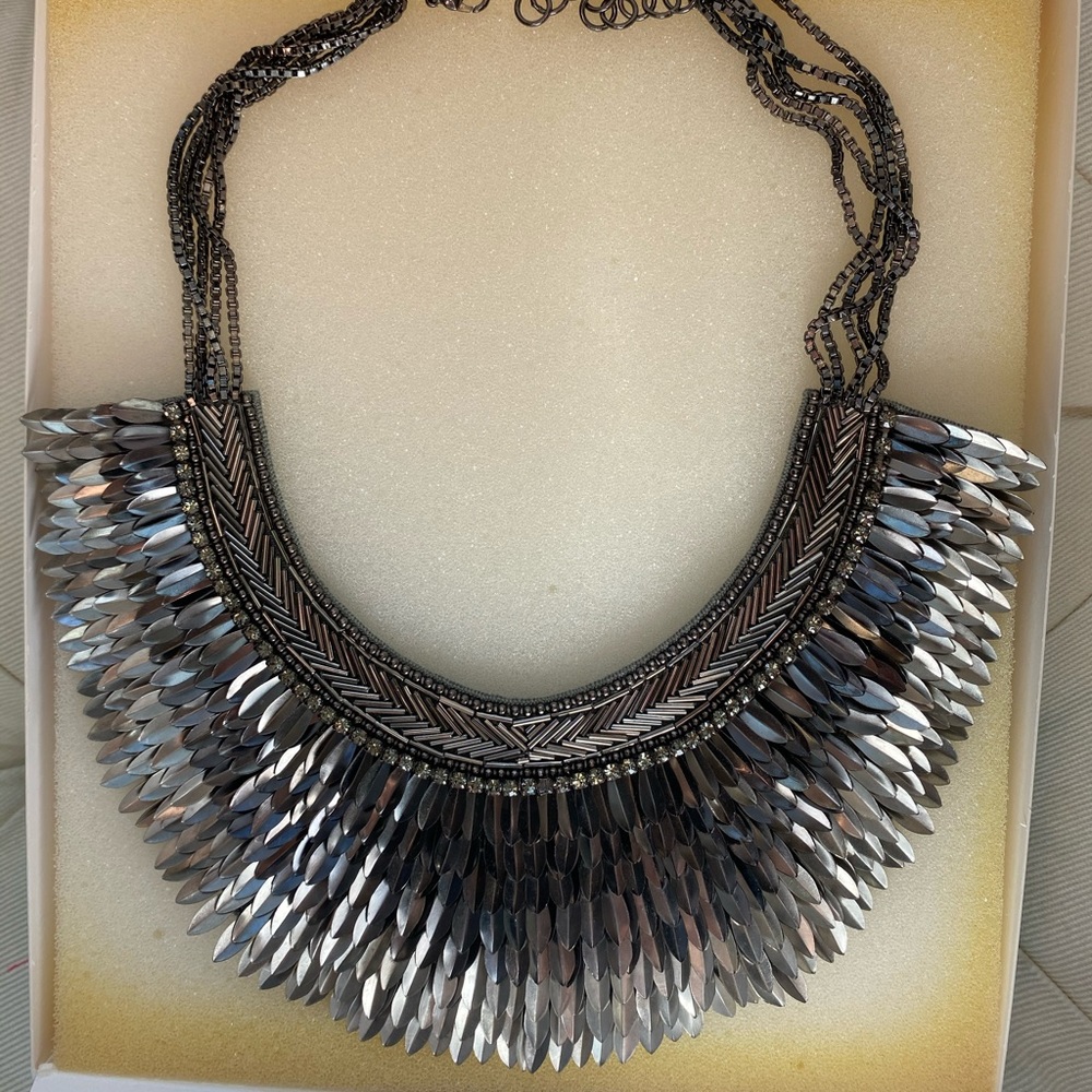 Stella & Dot Limited Edition Silver Pegasus Bib